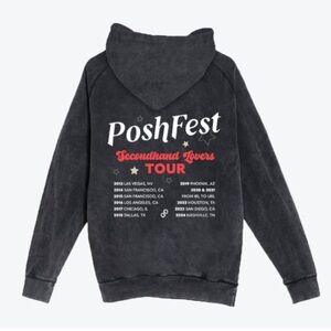 Official Poshmark PoshFest Merchandise! NEW! Charcoal VintageWash Hoodie Sweater